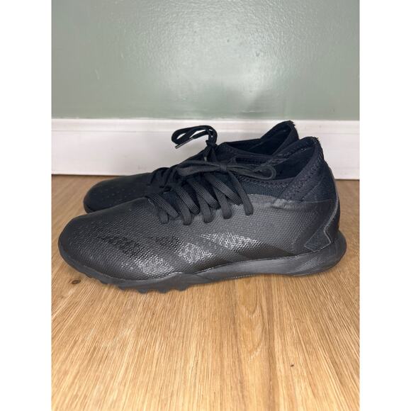 ADIDAS MENS 5.5 PREDATOR ACCURACY.3 TF TURF SOCCER SHOES BLACK OUT LACE UP - Picture 3 of 7